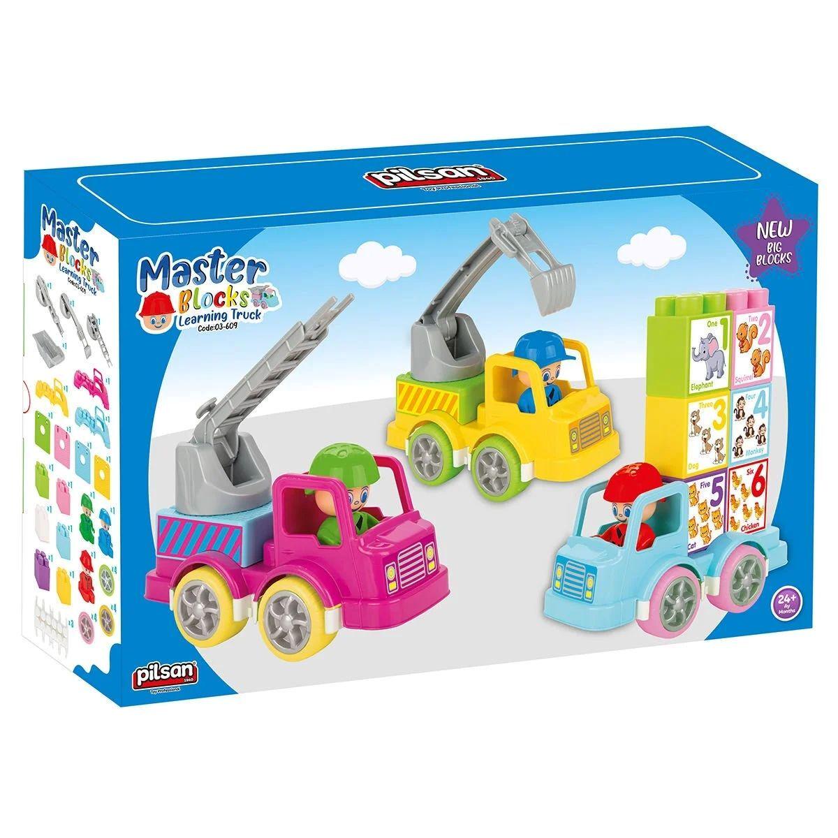 Конструктор Машинки Pilsan 3 машинки/чоловічки 35 елементів Multicolor (153320)