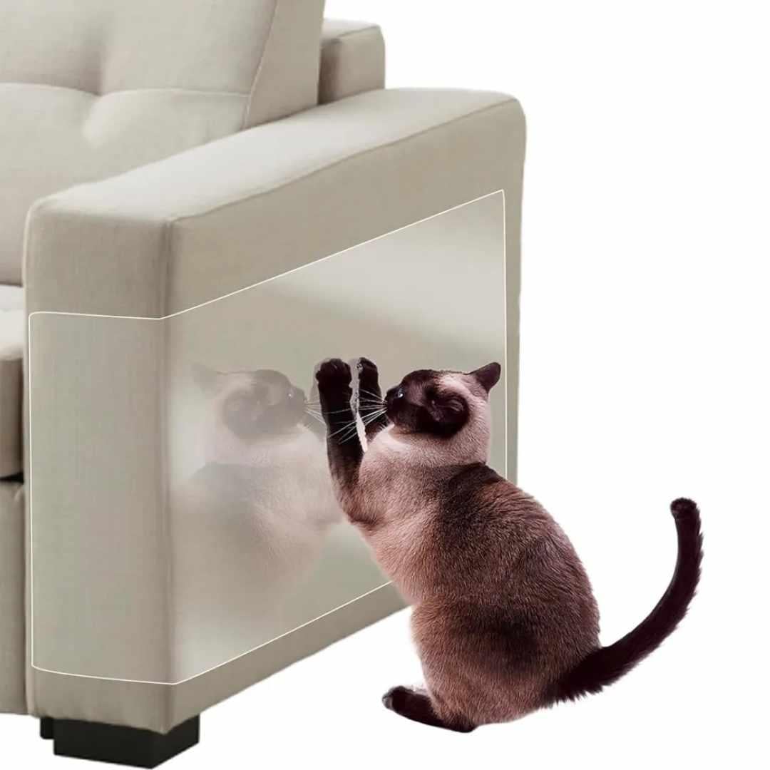 Захисна плівка антикіготь для меблів/диванів/дверей/шпалер Cat Protect 100х60 см Прозорий (37515375)