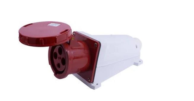 Силова розетка E.NEXT e.socket.144.125.67 3P+PE 125А 400 В стаціонарна IP67 Червоний (p012028)