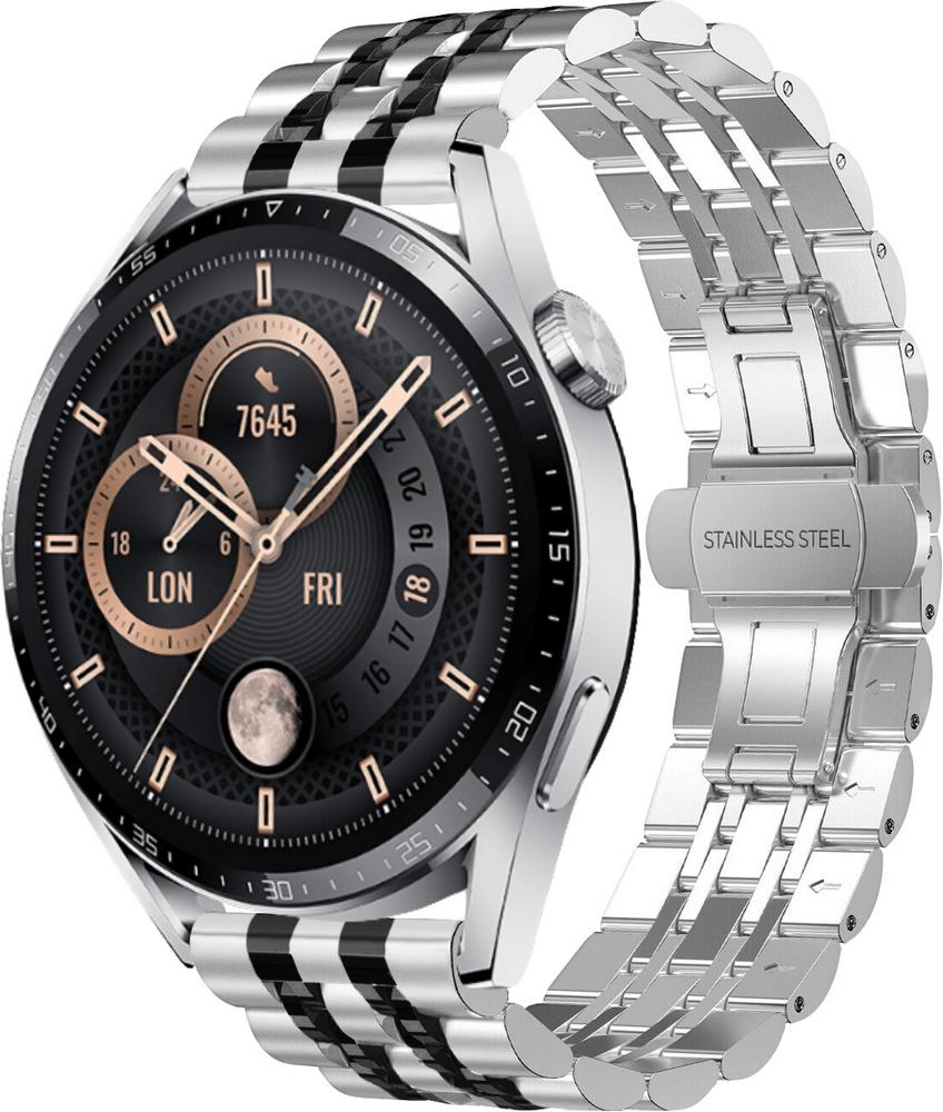 Браслет металлический Spinye Line для Huawei Watch GT3 46 мм Silver Black (28974-69)
