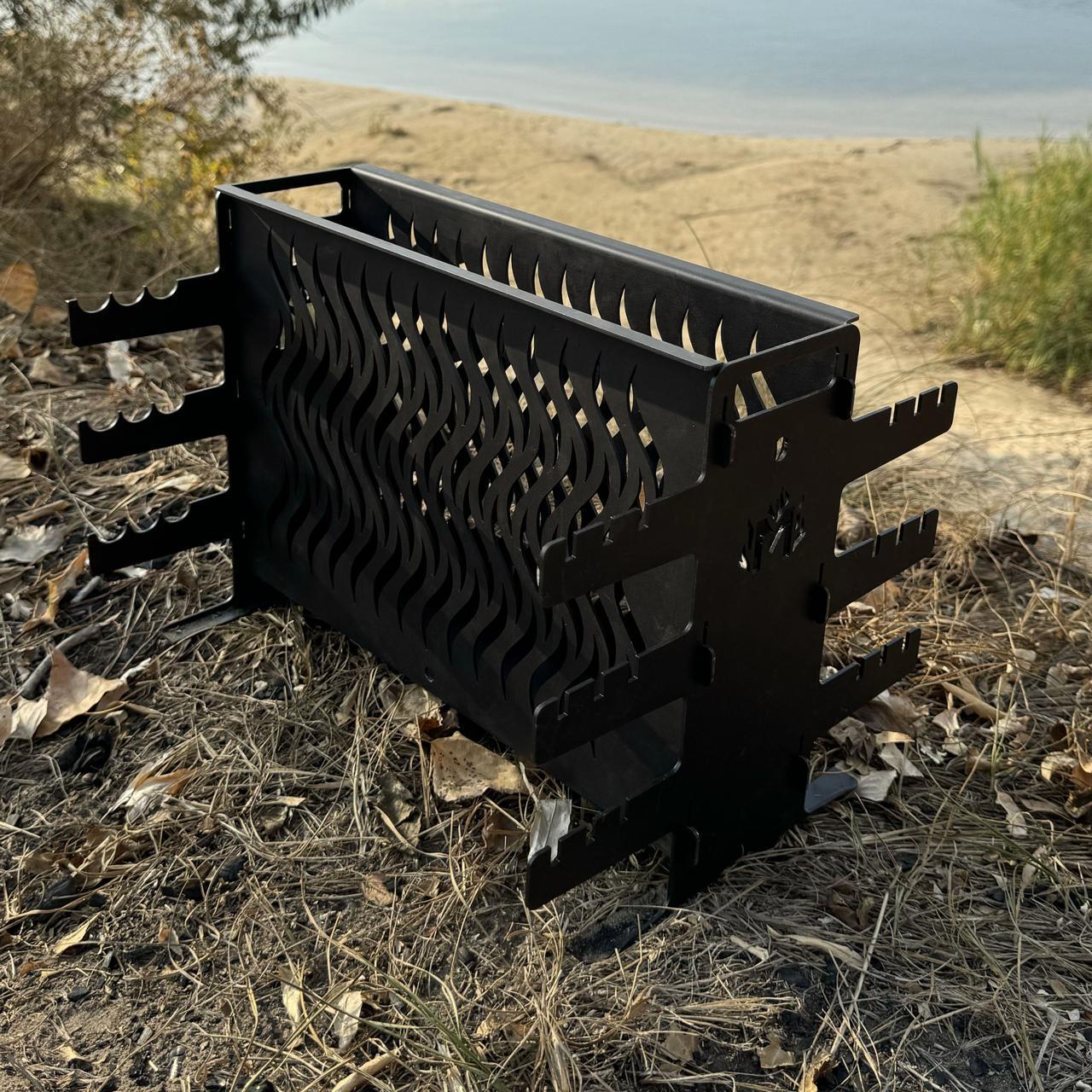 Мангал вертикальный Metalzavod Афина на 6 шампуров 2мм/37,6х28х28,5 см (MVR6-2)