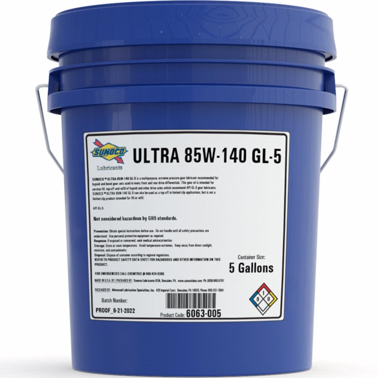 Трансмиссионное масло Sunoco ULTRA GL-5 85W-140 18,93 л (6063-005)