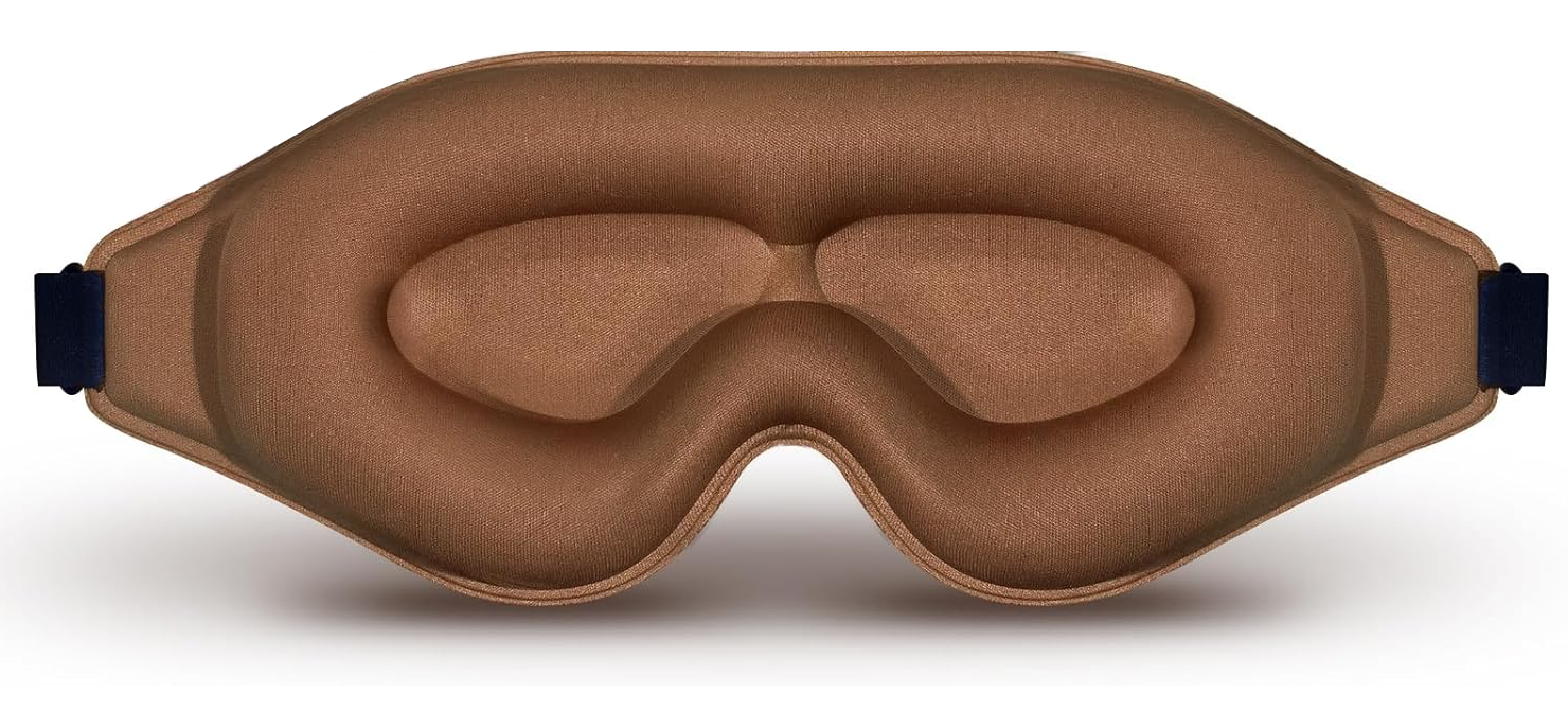Маска для сну/медитації 3D Kayfovo SM - 18 з ефектом пам'яті з оксамитової структури Коричневий (29256)