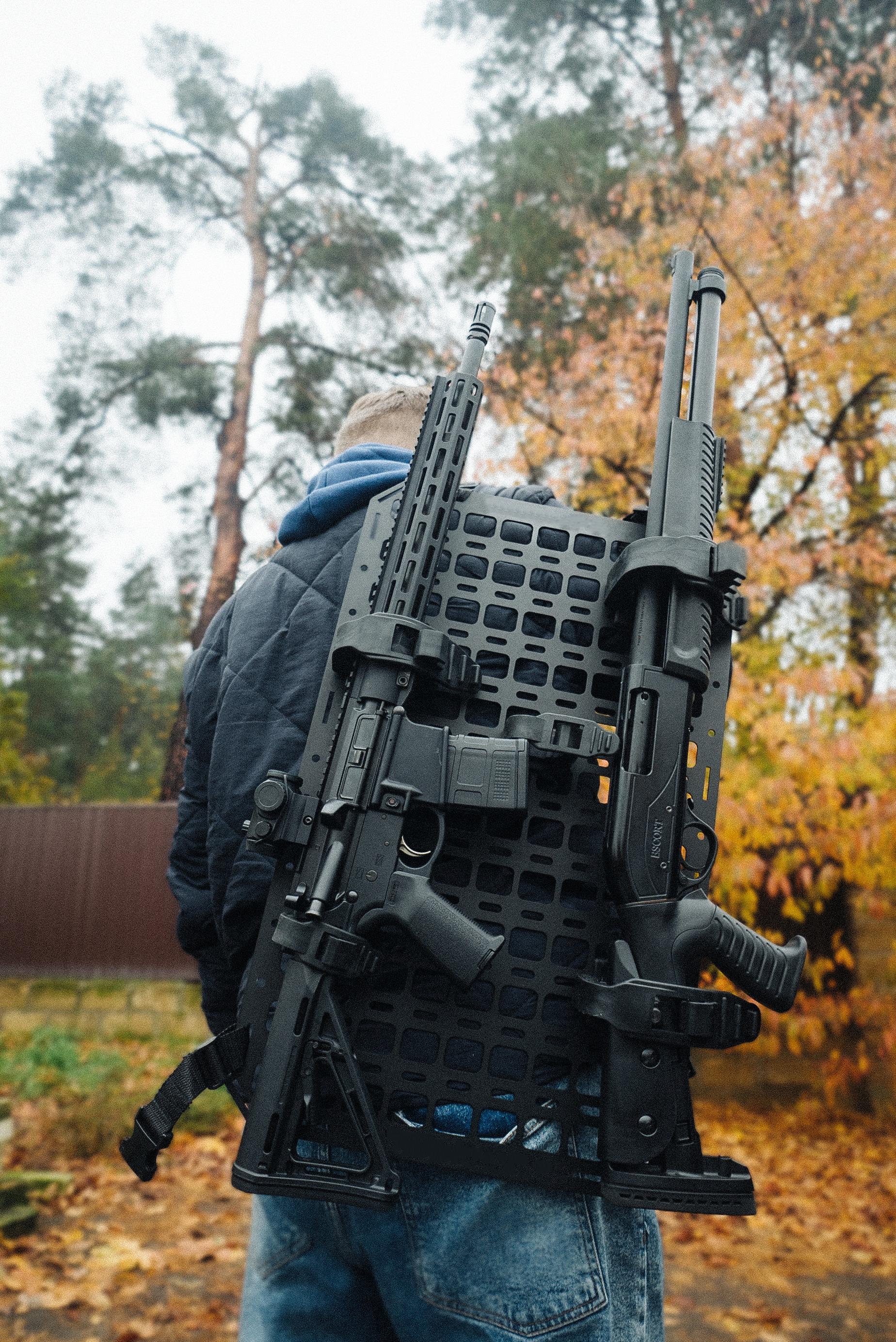 Органайзер на спинку сиденья Molle для AR-15 с дополнительными креплениями Черный (MBF-005) - фото 4