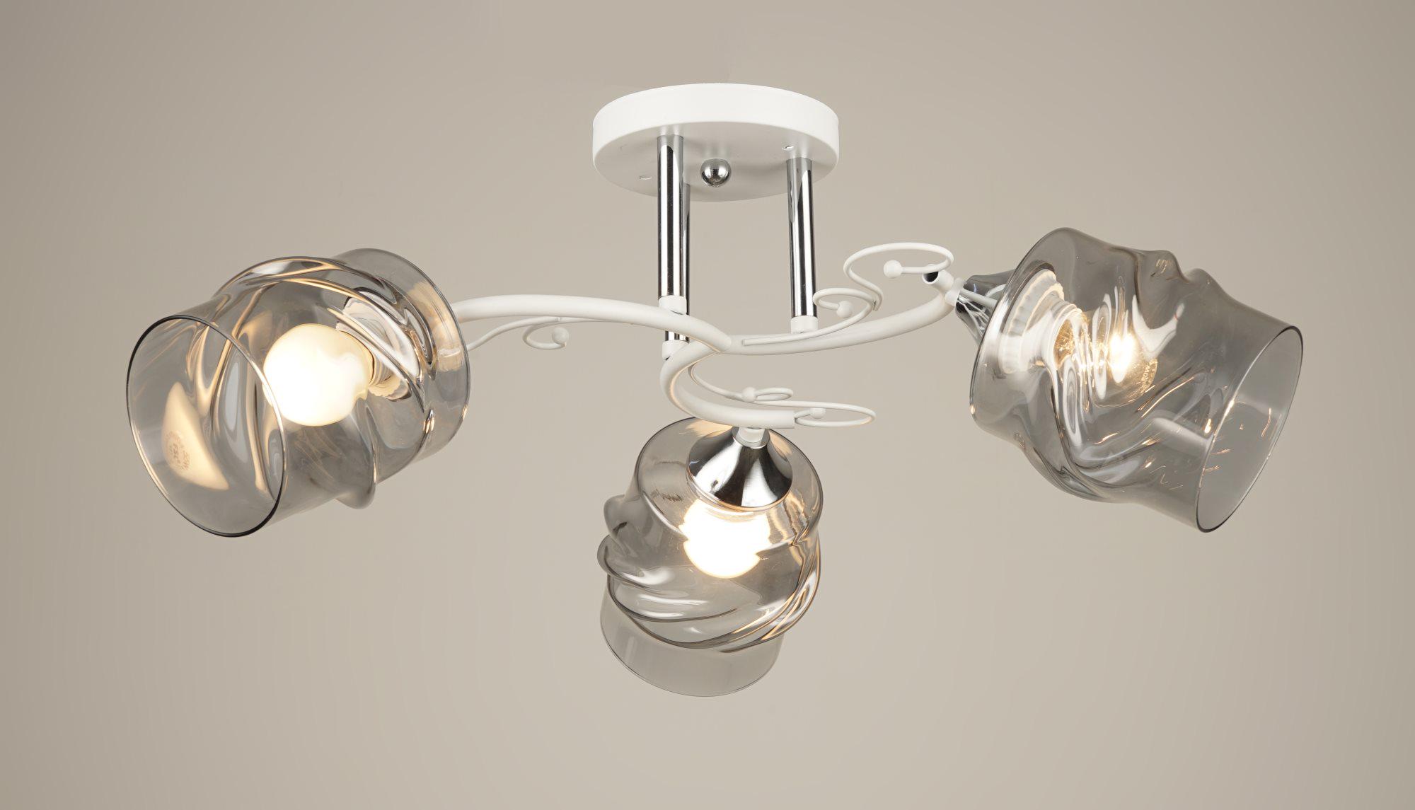 Люстра потолочная Sirius B N4521/3 WT+CH на 3 плафона