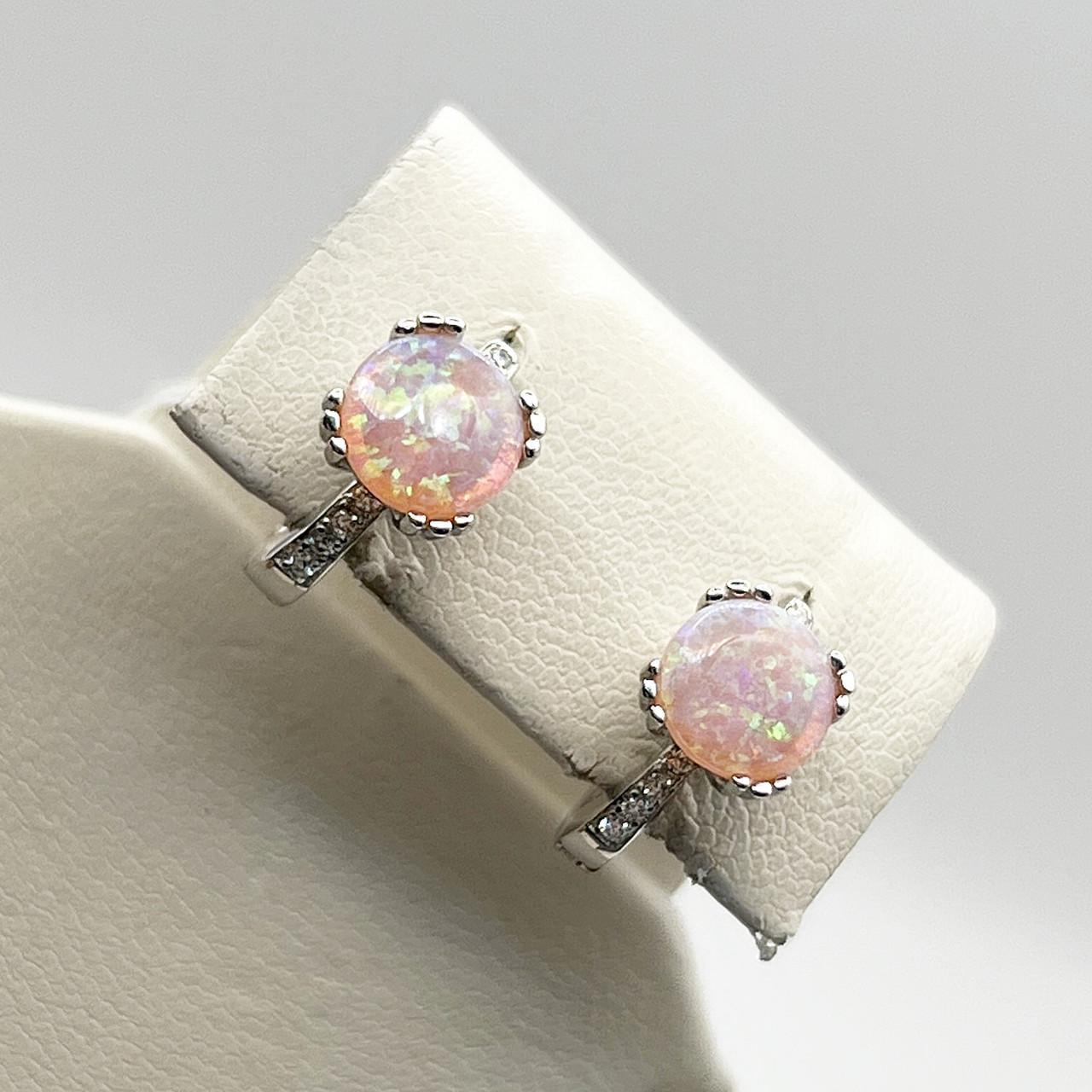 Серебряные серьги с розовым опалом 3,13 г (2500899851) Серебряные серьги с розовым опалом 3,13 г (2500899851)