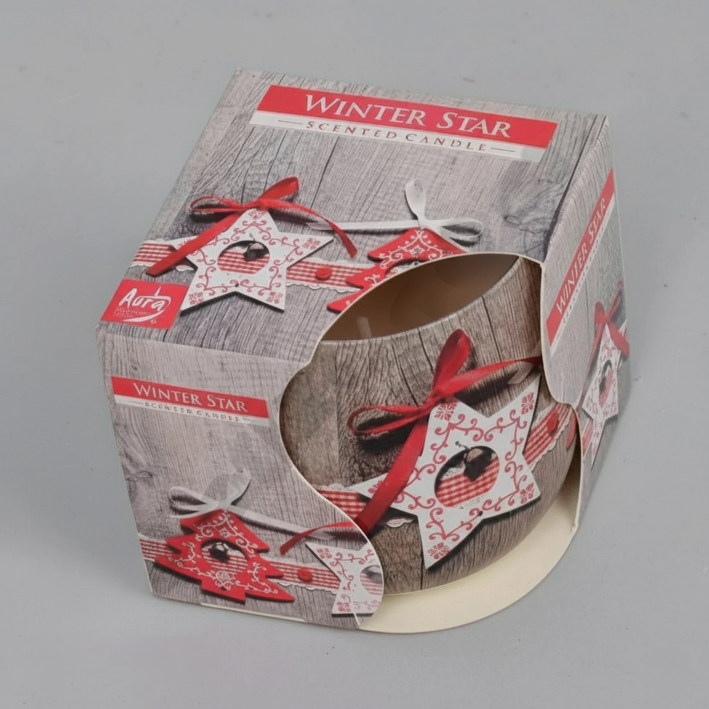 Арома свеча в стакане Новогодняя звезда 6,5 см (433-30)