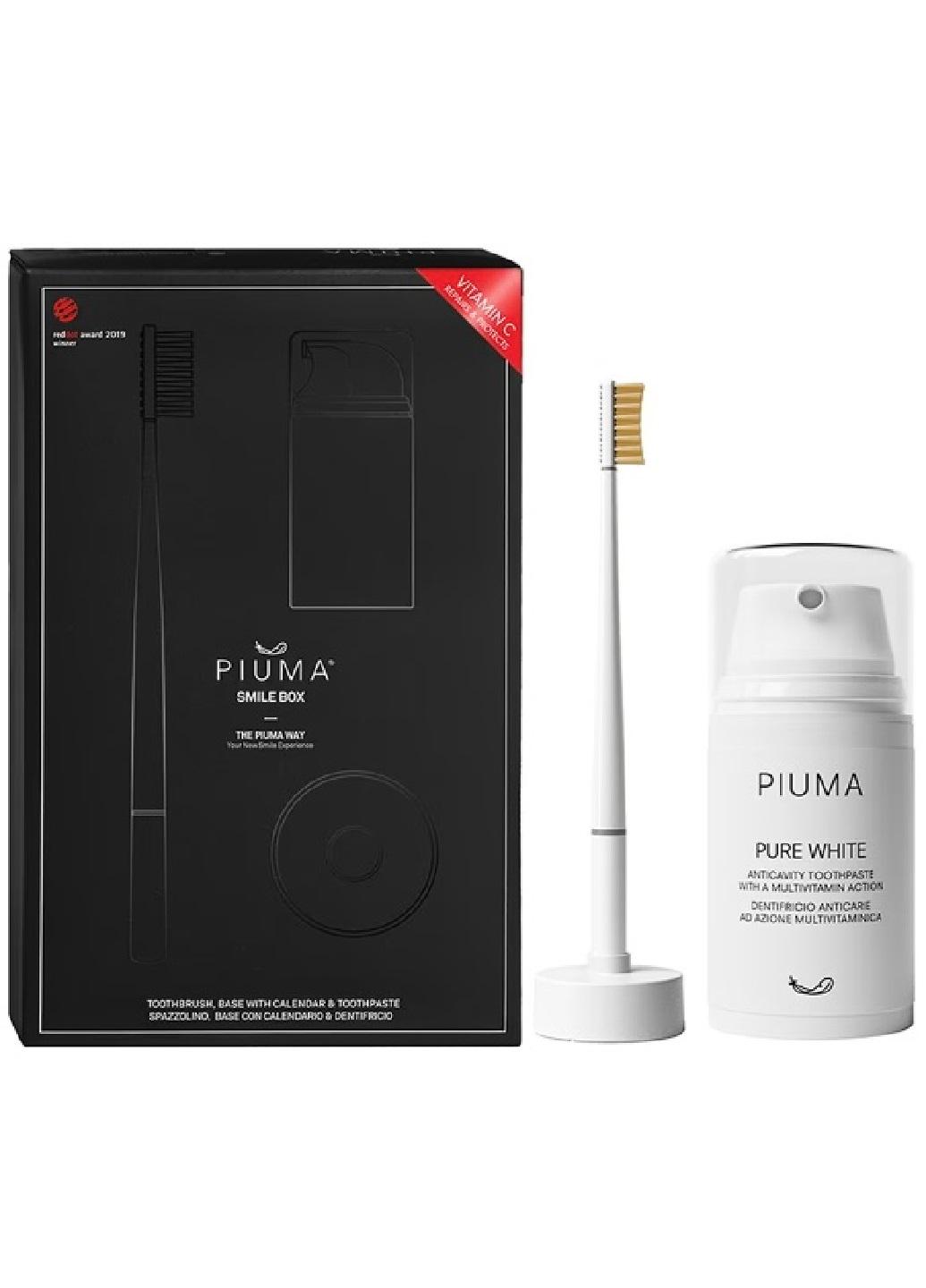 Зубная щетка Piuma Medium Vitamin C + база-календарь + зубная паста 75 мл Белый (Е-01177)