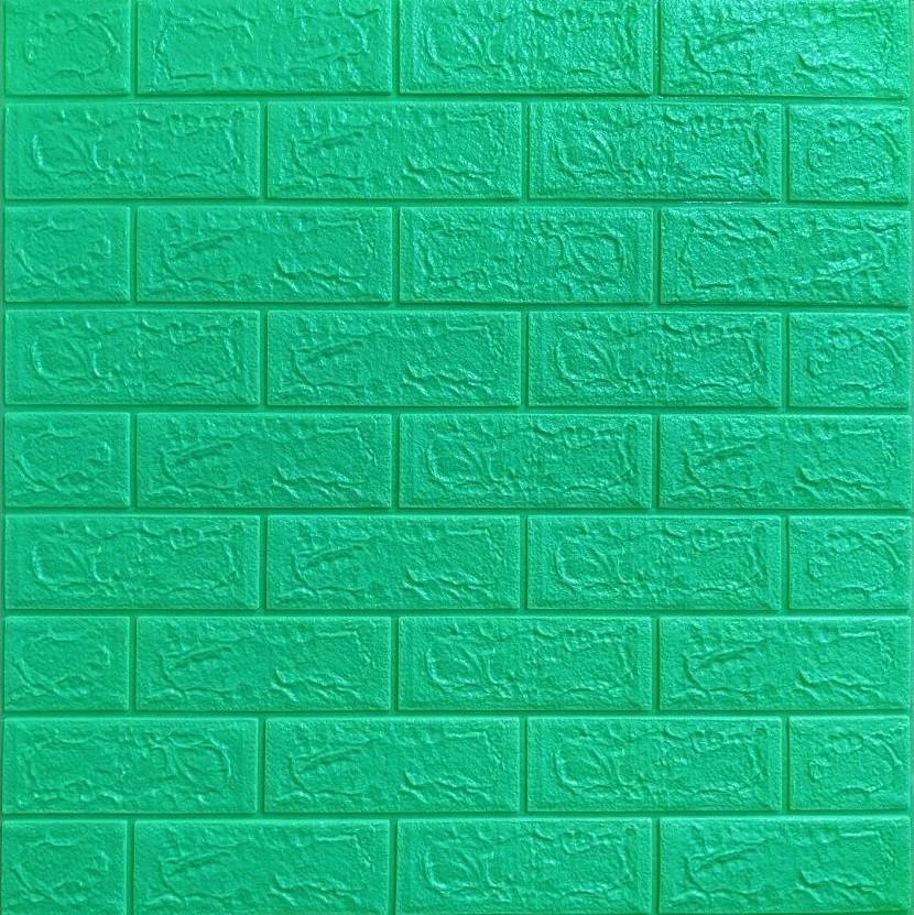 Панель самоклеящаяся 3D Sticker Wall звукоизоляционная 700x770x5 мм кирпич Мятный