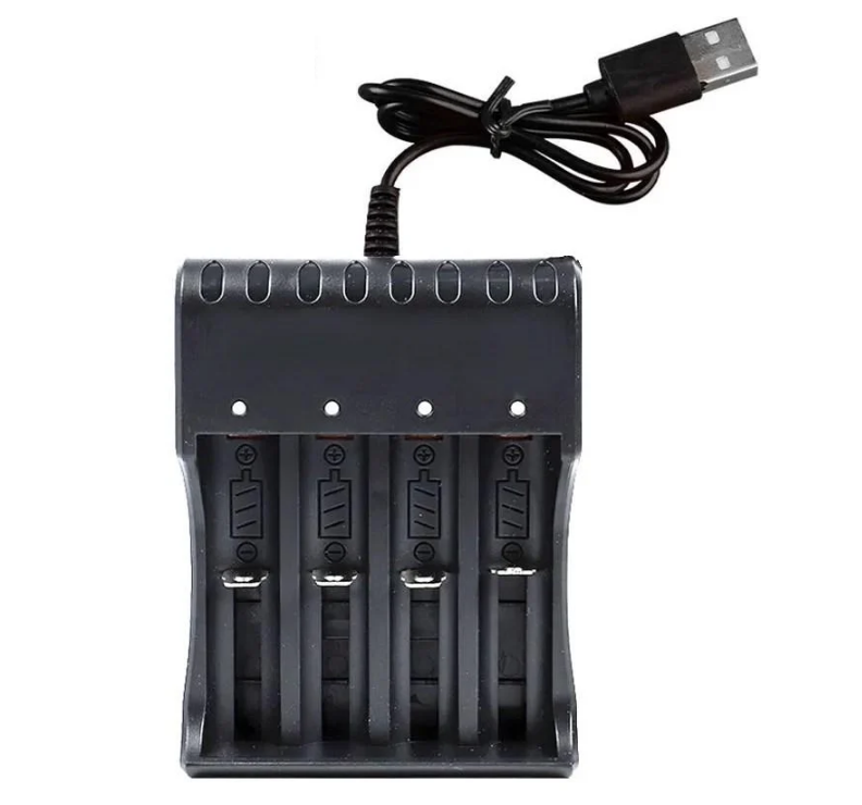 Зарядное устройство аккумуляторов для зарядки NI/MH/LI-On и других батарей от USB 4AA/AAA (1537)