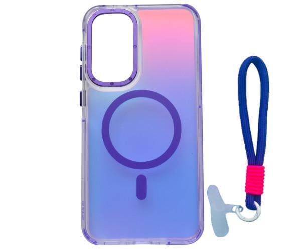 Чохол - накладка Omeve Chameleon для Samsung Galaxy A36 5G з MagSafe кільцем і шнурком Фіолетовий
