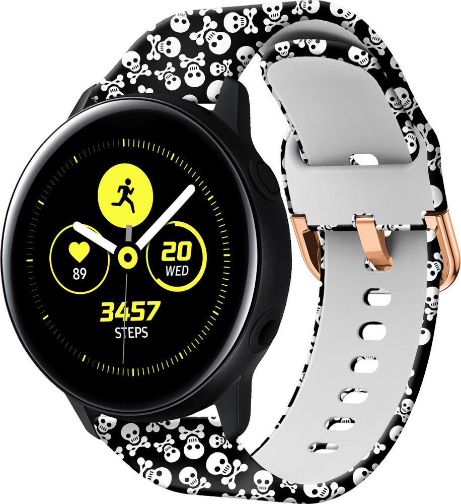 Ремінець Colorful для Galaxy Watch Active Skull Black (28424) - фото 1 Ремінець Colorful для Galaxy Watch Active Skull Black (28424) - фото 1