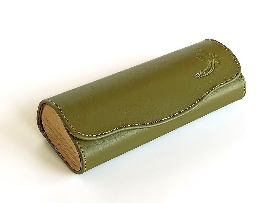 Футляр для окулярів горизонтальний натуральна шкіра дерево (1372166039)