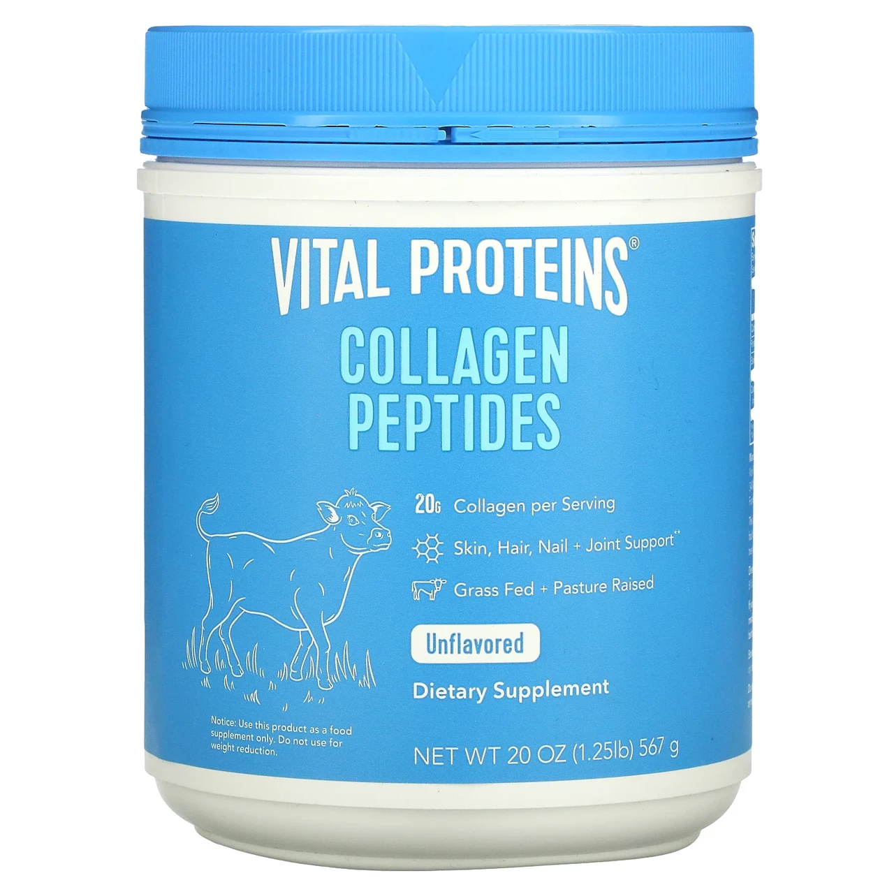 Пептиды коллагена Vital Proteins Collagen Peptides для кожи волос ногтей суставов без вкусовых добавок 567 г