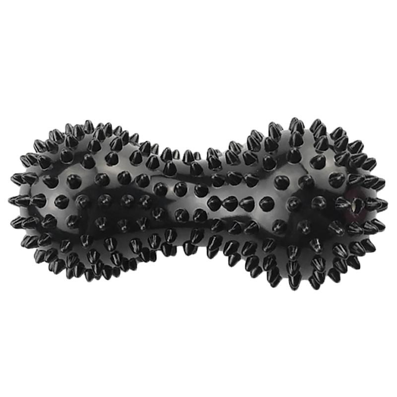 Мяч для массажа Dobetters PVC P3 Арахис двойной с шипами Black (25713962)
