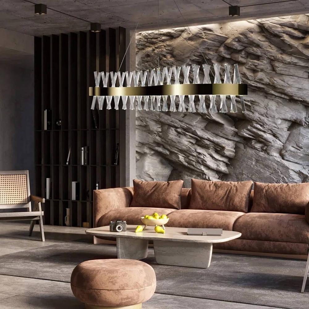 Люстра видовжена з кришталевоподібними паличками 100 см (7006-1000S) - фото 8