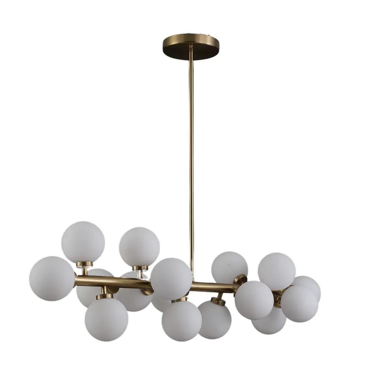 Люстра потолочная Valeso V GLD-23969/16 с металлической планкой под шестнадцать ламп G9 IP20 Бронзовый/Белый (00000140873)