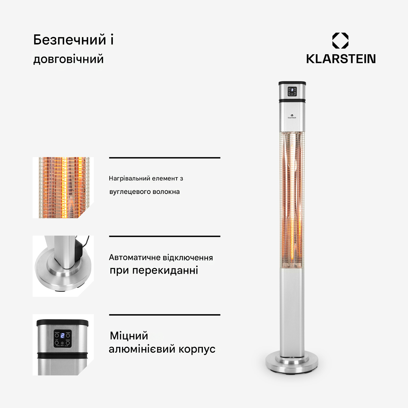 Інфрачервоний обігрівач Blumfeldt Heat Guru 2000 Вт (10033692) - фото 2