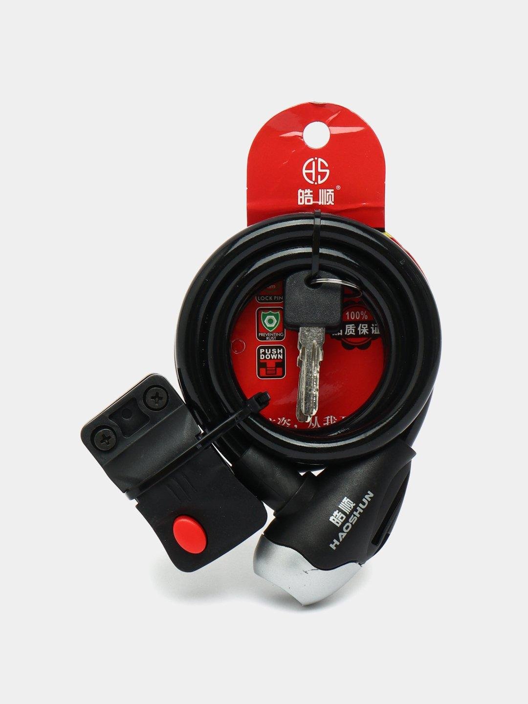 Замок тросовий велосипедний на ключі з кріпленням 10х1000 мм (28766618) - фото 1