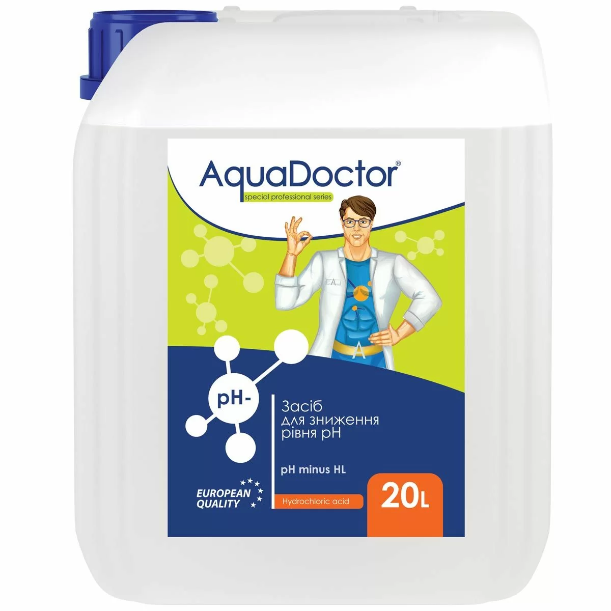 Хімія для басейнів AquaDoctor pH Minus HL соляна 14% 20 л