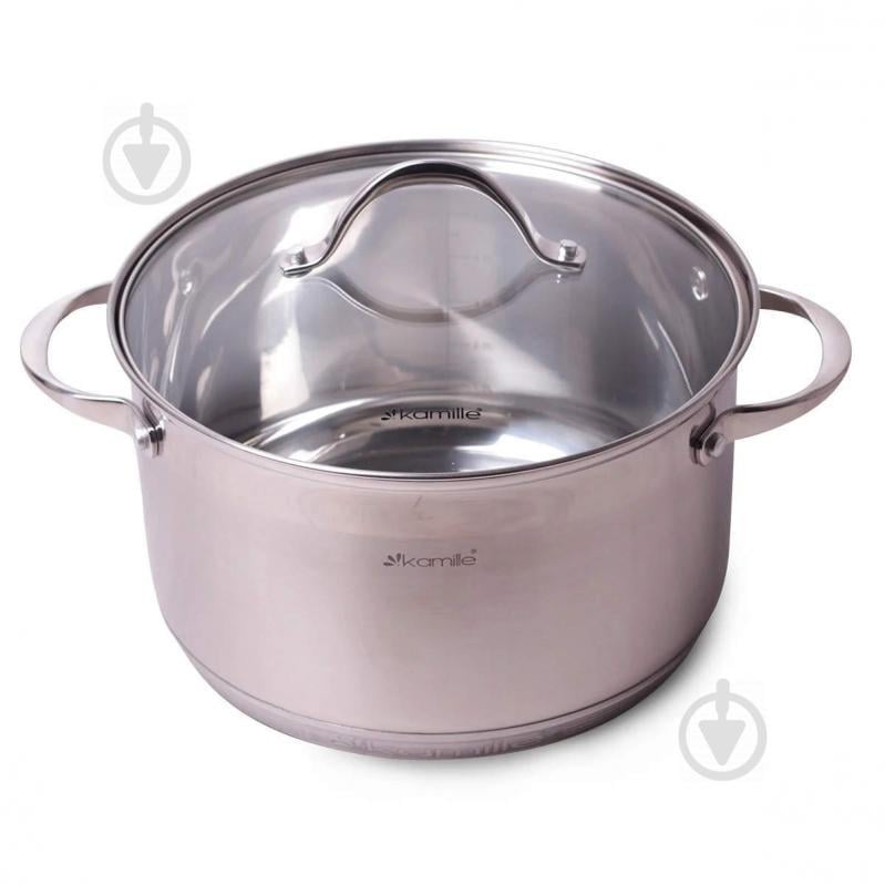 Кастрюля 5 л из нержавеющей стали с крышкой и 7-слойным дном d-22 h-13.5 см Kamille KM-4722S