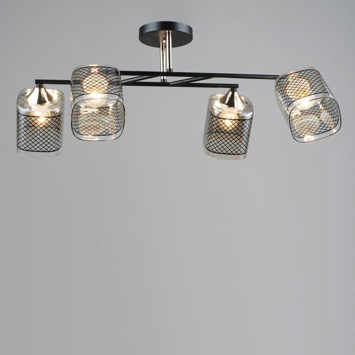 Люстра потолочная Lighthouse SRS-20004/4 BK+FGD Черный/Золотой