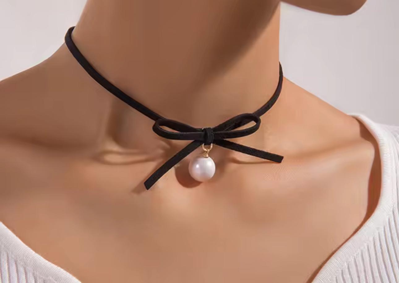 Чокер Mirshine Bow Pearl Black (23018) - фото 2