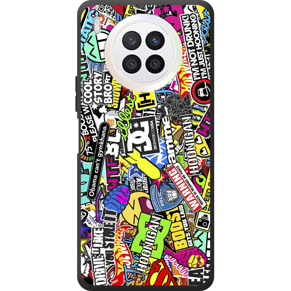 Чехол BoxFace Huawei Nova 8i Multicolored Inscriptions Черный силикон (43692-up880-44633)