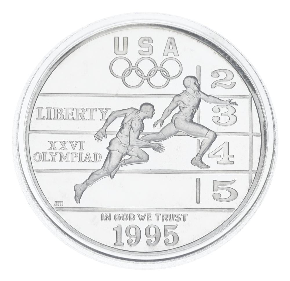 Коллекционная монета США 1 доллар 1995 года Серебро P Proof XXVI летние Олимпийские игры в Атланте-Биг (М23320)