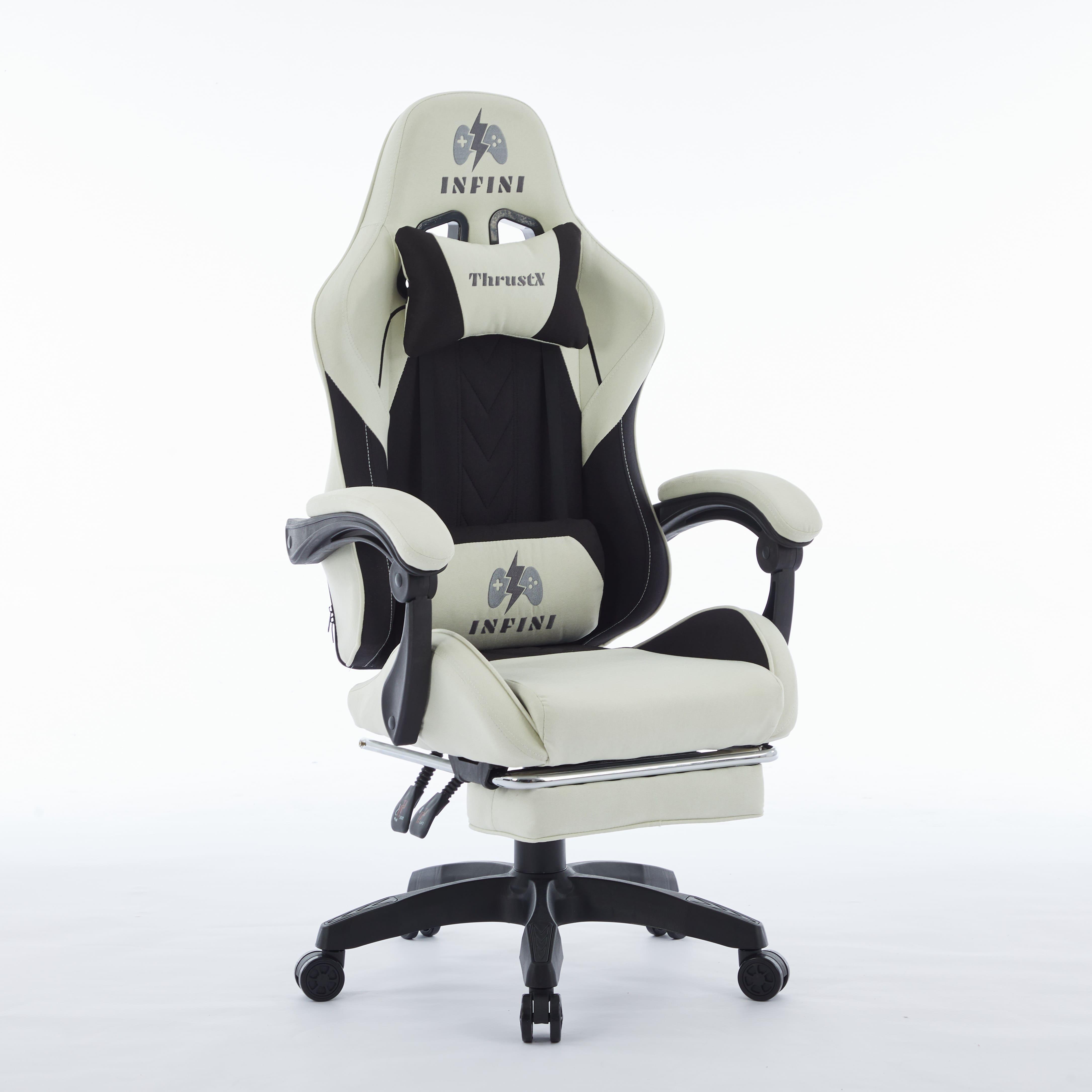 Компьютерное кресло из ткани INFINI ThrustX Молочный/Черный (23505658)