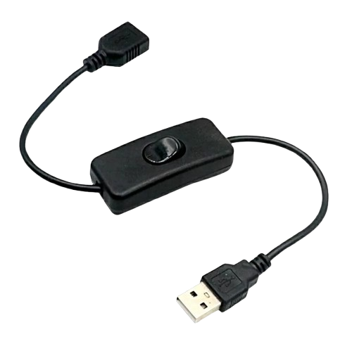 Удлинитель USB с выключателем male-female 25 см Black (ME0020398)