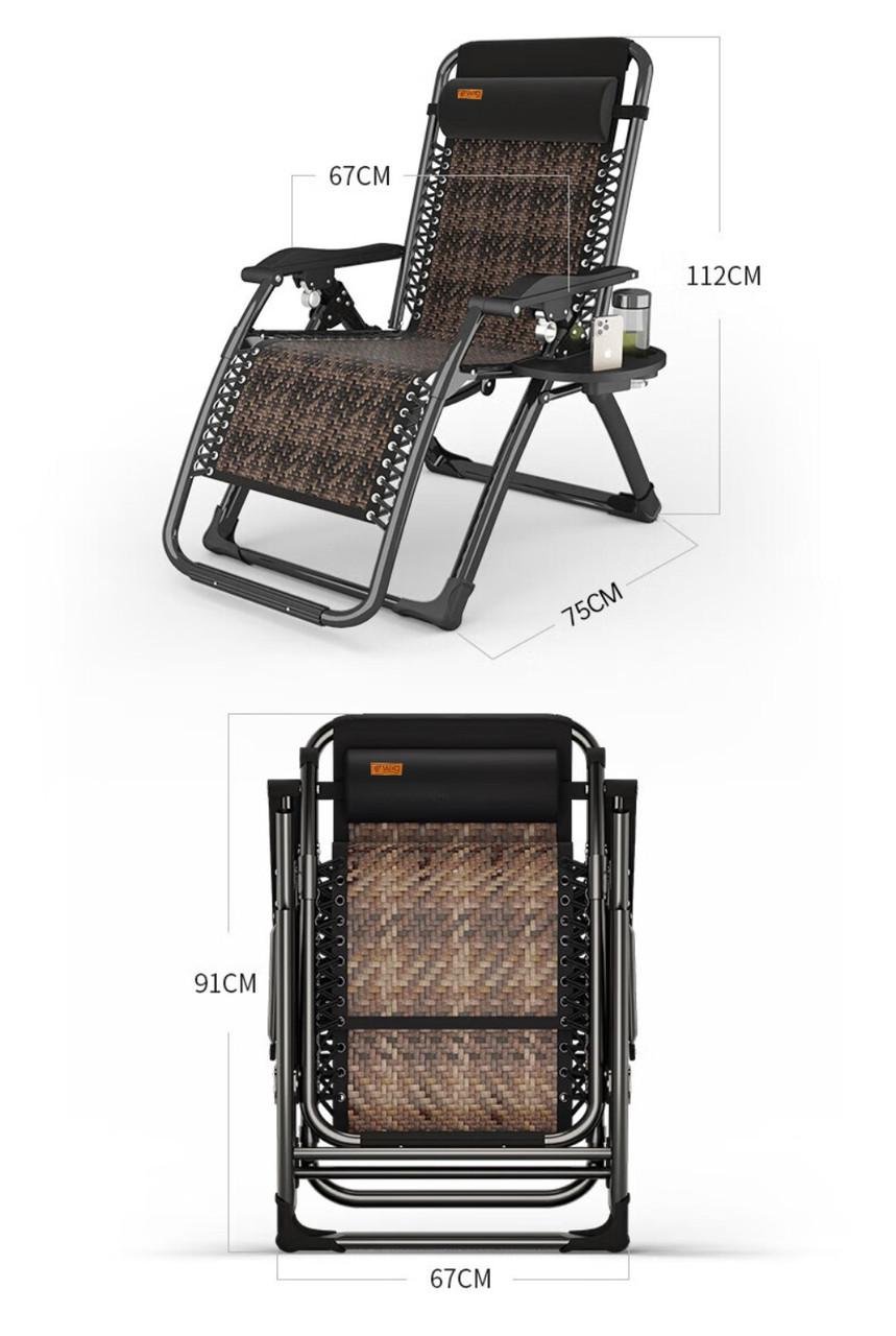 Кресло-шезлонг раскладное WCG Zero Gravity S-9 из ротанга садовое - фото 8