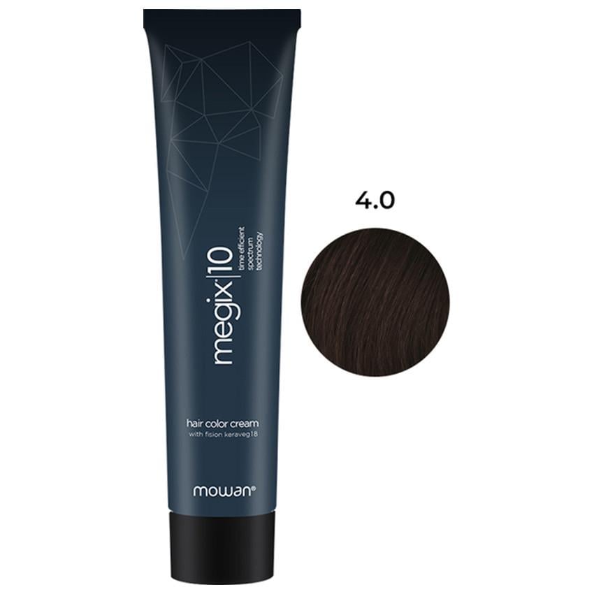 Краска для волос профессиональная Megix10 Mowan с низким содержанием аммиака 4.0 Средне-коричневый 100 мл (2506960968)