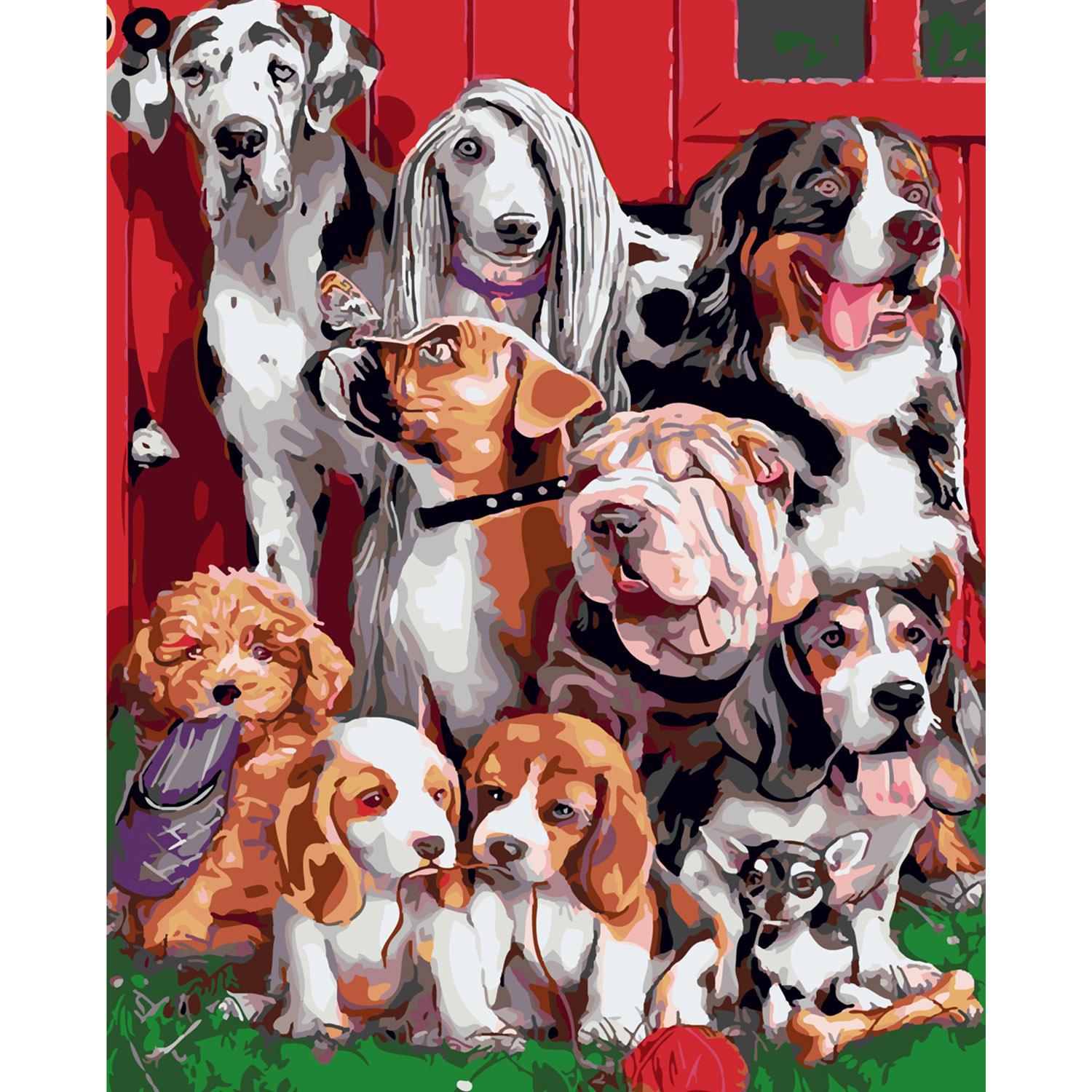 Картина по номерам Strateg Лохматые друзья 40х50 см (SY6204)