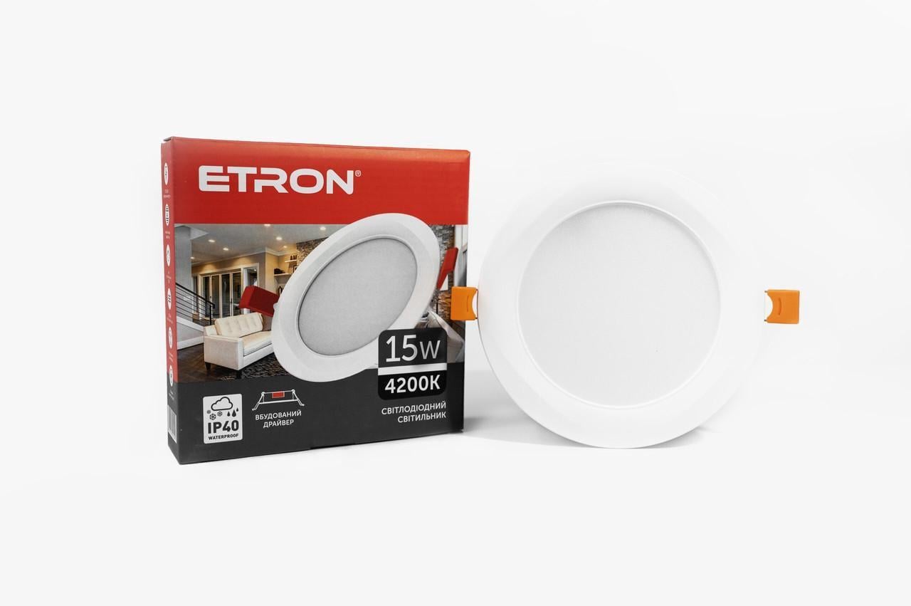 Світильник точковий ETRON Downlight 15W 4200K ІР40 (15343-е)