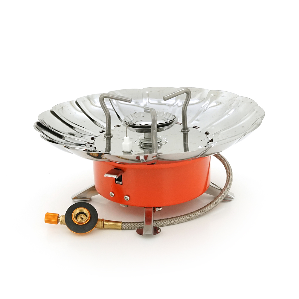 Газовая горелка туристическая K205 с пьезоподжигом и защитой от ветра бутан и пропан-бутан (YUT_V6394)