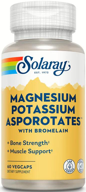 Аспоротат магнію та калію з бромелаїном Solaray Magnesium&Potassium Asporotates 60 рослинних капсул