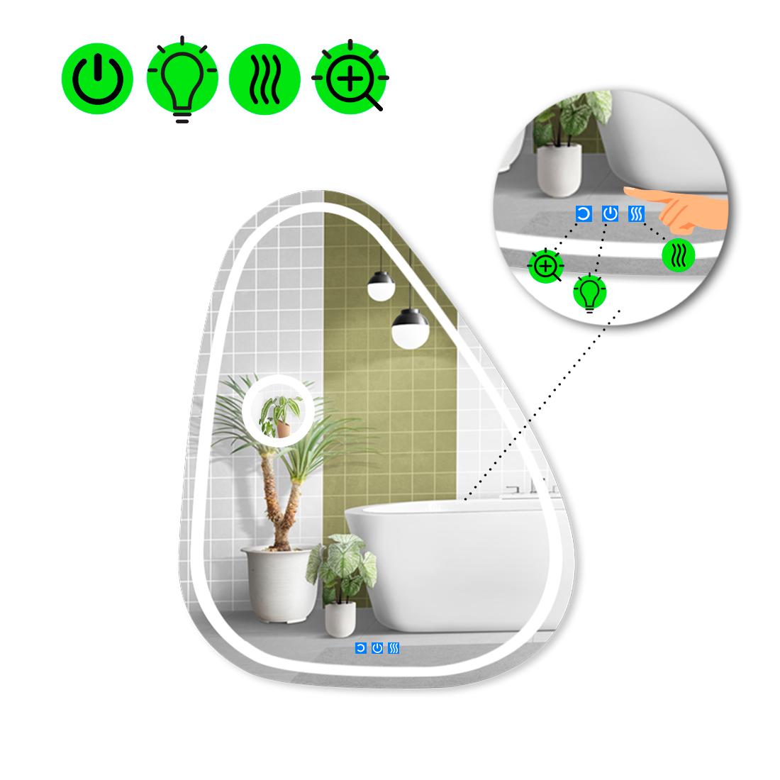 Дзеркало з LED підсвіткою Doccia 1 з трьома сенсорами 60x50 см (8738227)