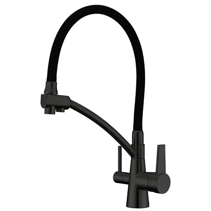 Смеситель для кухни KOER KB-72003-05 с силиконовым изливом и выходом для питьевой воды (KR3376)