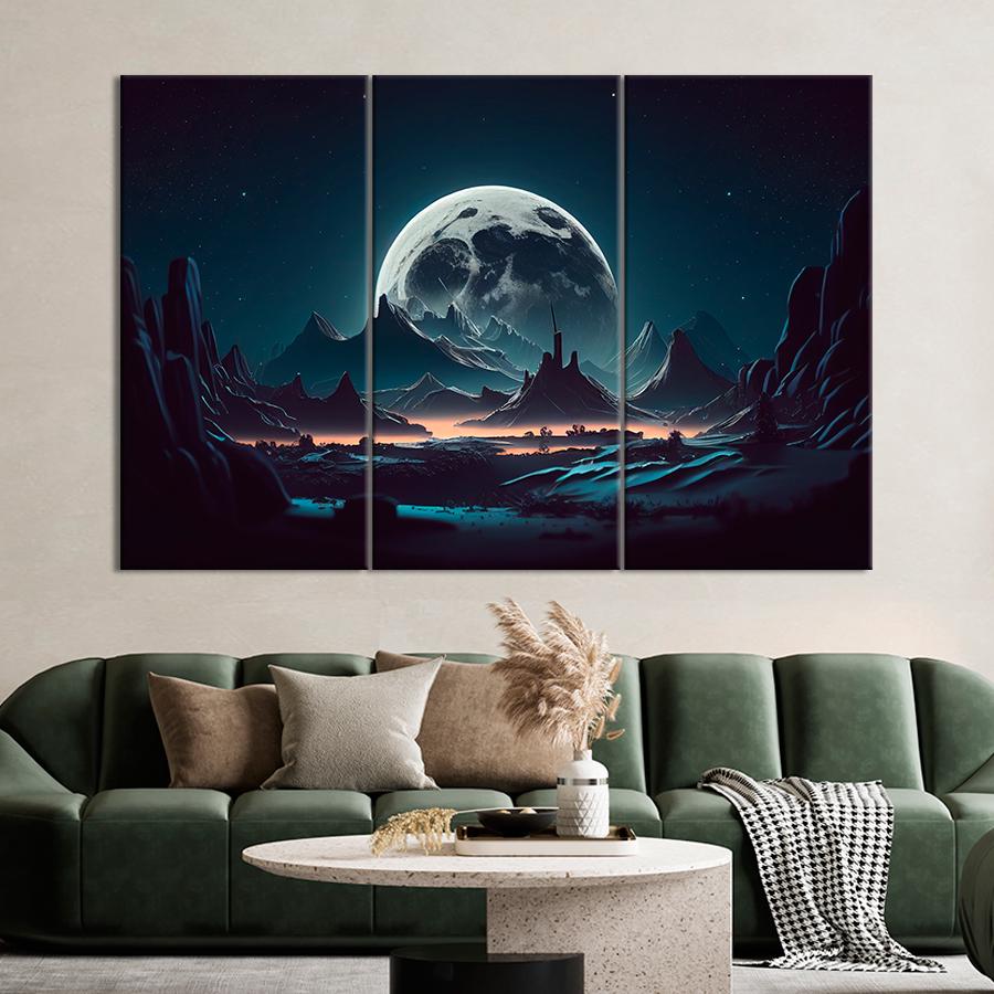 Картина космос Мертвый космический пейзаж 78x48 см (A1301-3)