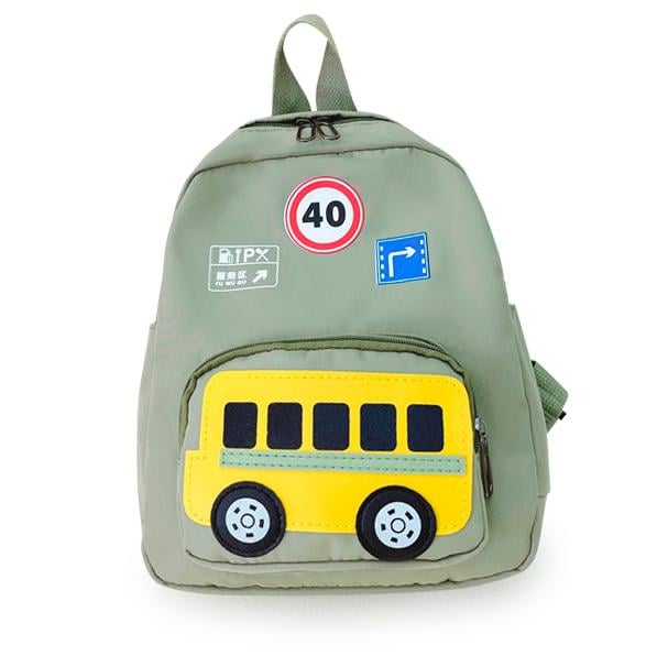 Дошкільний рюкзак Evo-kids Small Bus з автобусом Зелений - фото 1