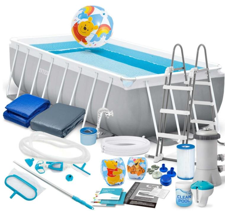 Басейн каркасний прямокутний Intex 26792 488x244x107 см Сірий (DM-26792-20W1)