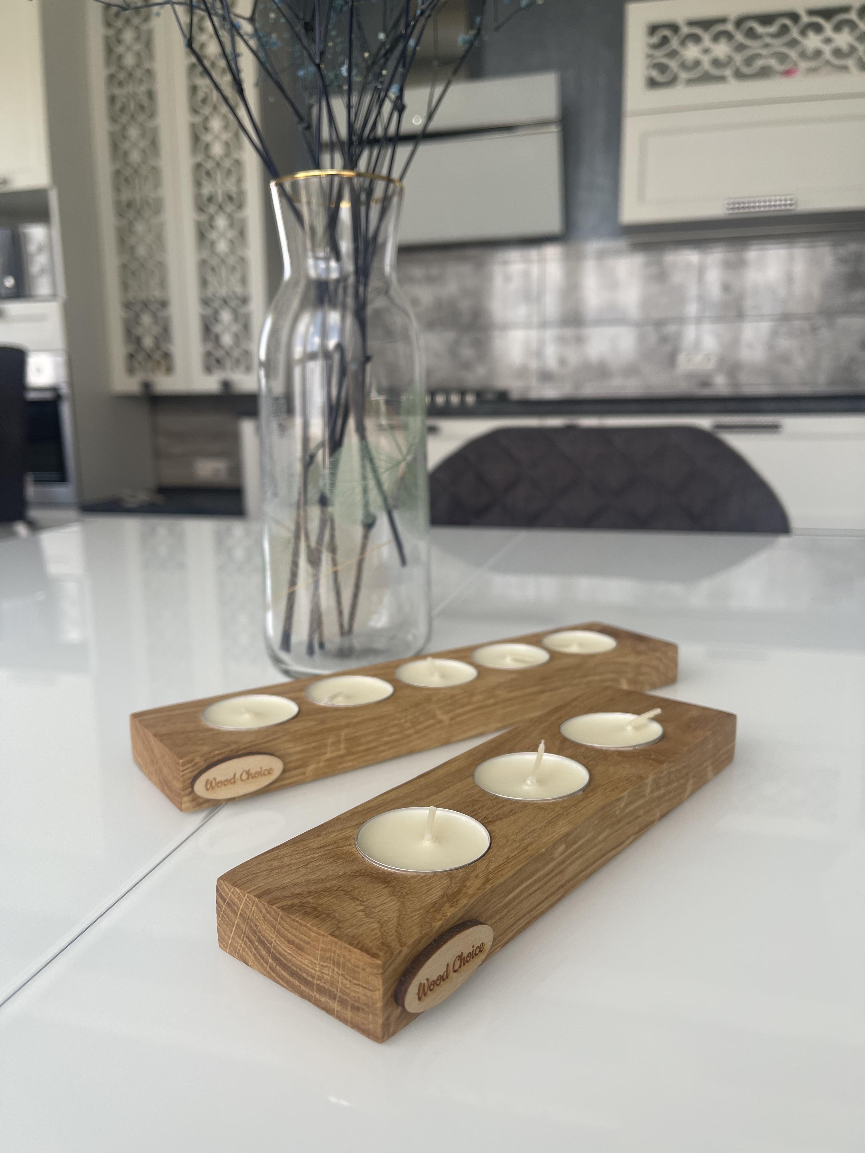 Набор подсвечников дубовых 8 свечей (138)