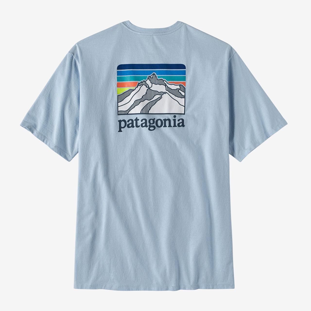 Футболка Patagonia Men's Line Logo Ridge Pocket Responsibili-Tee Chilled М Blue (CHLE38511-M) - фото 2