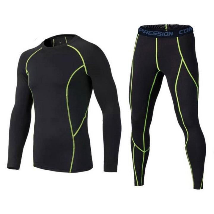 Детское термобелье для футбола FENTA Thermal Underwear Winter 155-165 см Black/Green (3338)