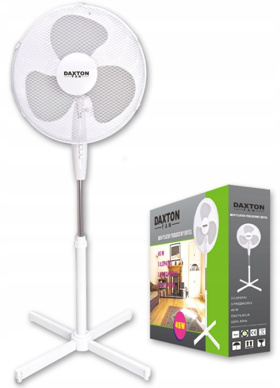 Вентилятор для підлоги Daxton Bryza Білий