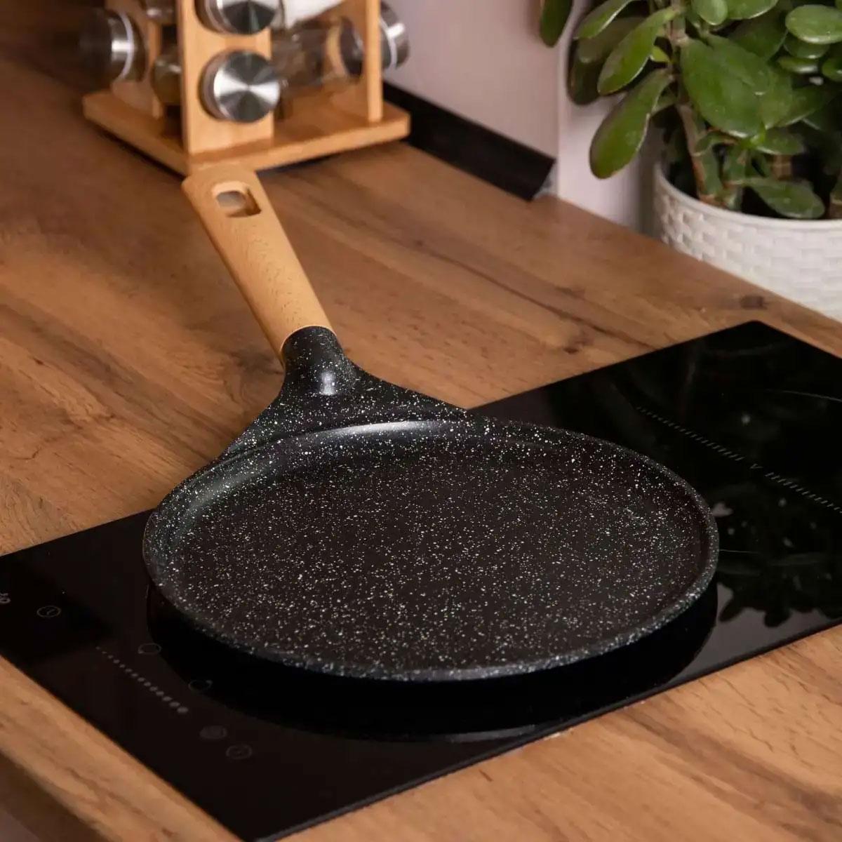 Сковорода с мраморным покрытием мг 28 см Black (HP-4-430B)