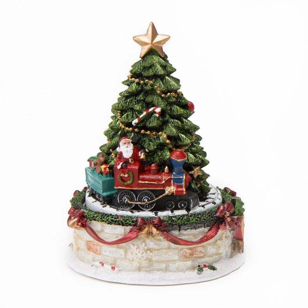 Снежный шар с музыкой Lefard Санта с рождественской елкой 16 см (6016-003)