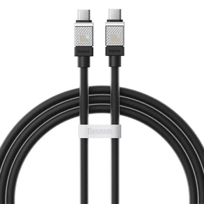 Кабель BASEUS CoolPlay Series Fast Charging Cable Type-C to Type-C CAKW000301 100W 2 м Black - фото 1