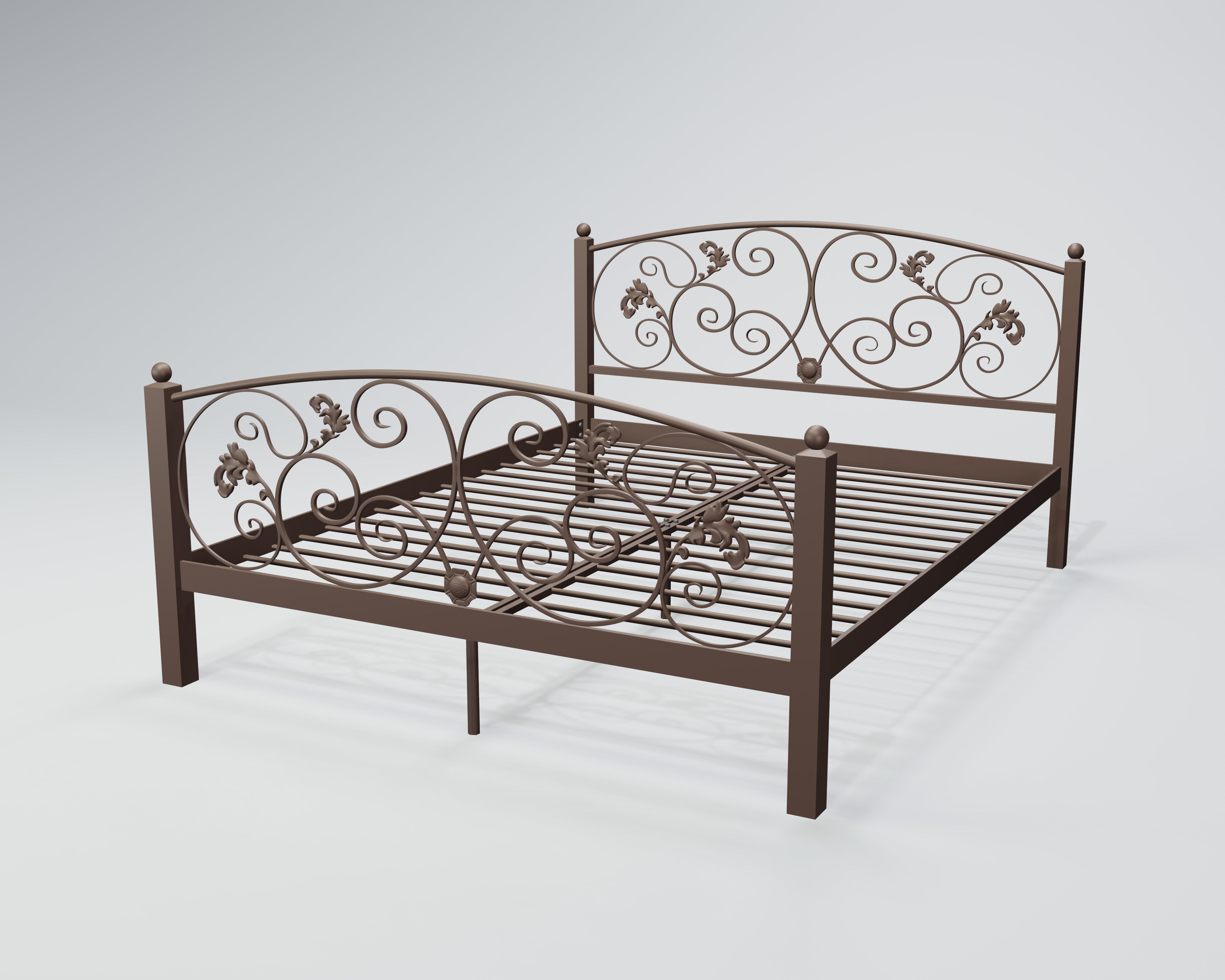 Кровать металлическая Магнолия 140x190 см Черная медь